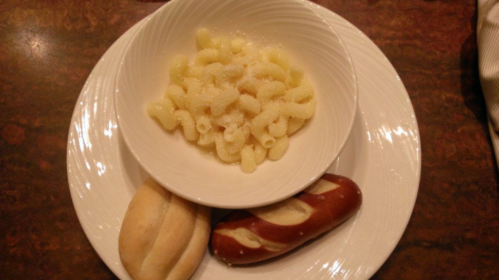 buttered-pasta-with-parmesan-soft-pretzel-stick-bread-roll