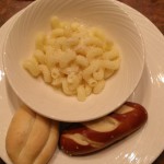 buttered-pasta-with-parmesan-soft-pretzel-stick-bread-roll