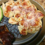 dinner-cheese-tortellini-bbq-ribs-cantaloupe