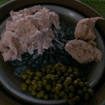 dinner-fettucini-pasta-with-chicken-peas