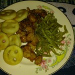 dinner-orange-chicken-green-beans-french-fry-faces