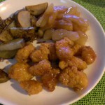 dinner-orange-chicken-potatoes-apple-slices