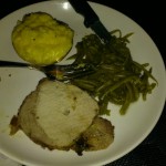 dinner-pork-cheesy-potato-green-beans