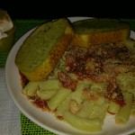 dinner-rigatoni-texas-toast-apple-sauce-whipped-cream-cinnamon