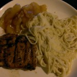 dinner-spaghetti-steak-cinnamon-apples