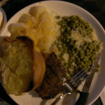 dinner-steak-peas-parmesan-potatoes-cheese-french-bread-butter-garlic-salt-fruit-cup-whipped-cream-cinnamon