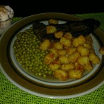 dinner-steak-peas-tater-tots-strawberries-whipped-cream-cinnamon