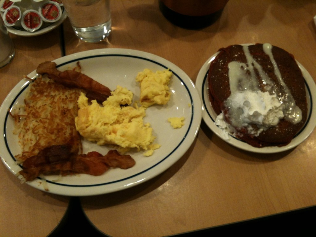 ihop-red-velvet-pancakes-bacon-scrambled-eggs