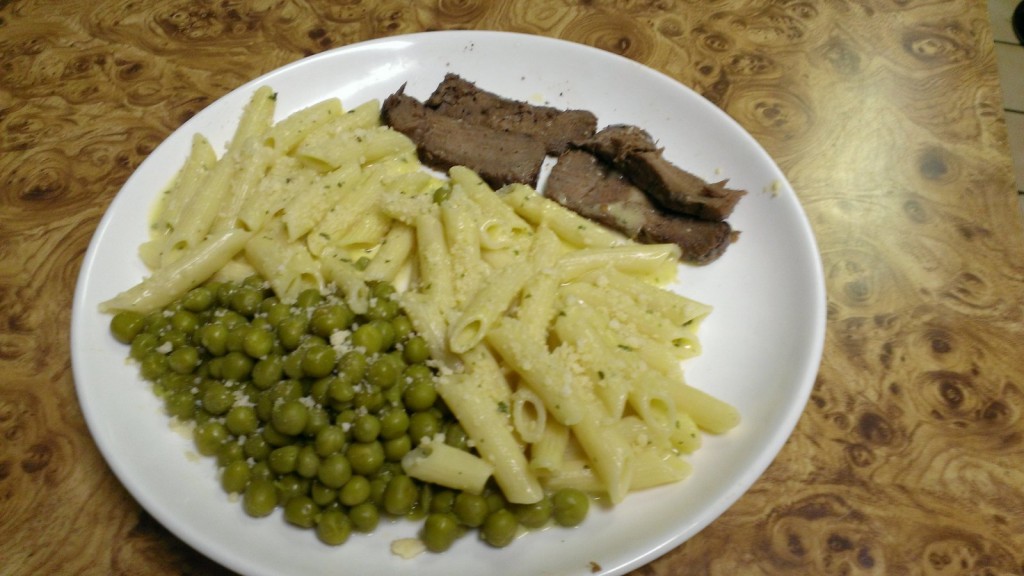 steak-pasta-roni-butter-and-herb-italiano-peas