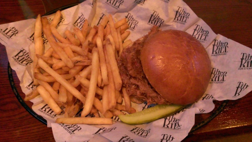 tilted-kilt-pulled-pork-bbq-burger-french-fries